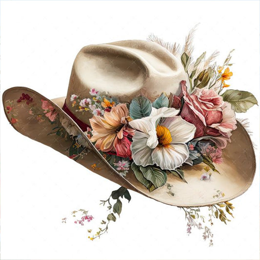 Diamond Painting - Full Round - flower hat (30*30CM)