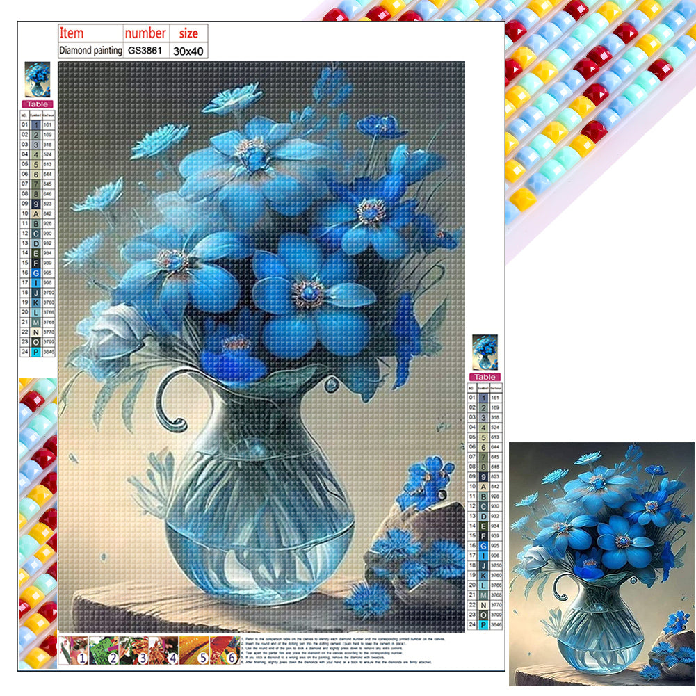 Diamond Painting - Full Square - blue bouquet (30*40CM)