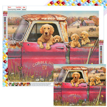 Load image into Gallery viewer, Diamond Painting - Full Square - puppy in car (50*40CM)
