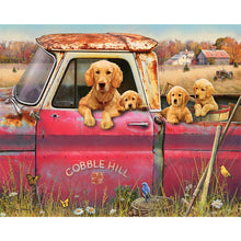 Load image into Gallery viewer, Diamond Painting - Full Square - puppy in car (50*40CM)
