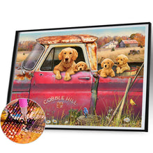 Load image into Gallery viewer, Diamond Painting - Full Square - puppy in car (50*40CM)
