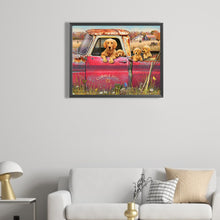 Load image into Gallery viewer, Diamond Painting - Full Square - puppy in car (50*40CM)
