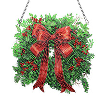 Load image into Gallery viewer, Acrylic Christmas Wreath Single-Sided Diamond Painting Hanging Pendant (#1)
