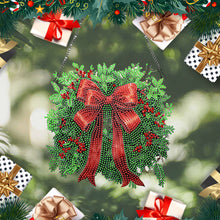 Load image into Gallery viewer, Acrylic Christmas Wreath Single-Sided Diamond Painting Hanging Pendant (#1)
