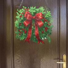 Load image into Gallery viewer, Acrylic Christmas Wreath Single-Sided Diamond Painting Hanging Pendant (#1)
