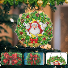 Load image into Gallery viewer, Acrylic Christmas Wreath Single-Sided Diamond Painting Hanging Pendant (#4)
