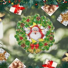 Load image into Gallery viewer, Acrylic Christmas Wreath Single-Sided Diamond Painting Hanging Pendant (#4)
