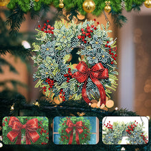 Load image into Gallery viewer, Acrylic Christmas Wreath Single-Sided Diamond Painting Hanging Pendant (#6)
