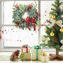 Load image into Gallery viewer, Acrylic Christmas Wreath Single-Sided Diamond Painting Hanging Pendant (#6)
