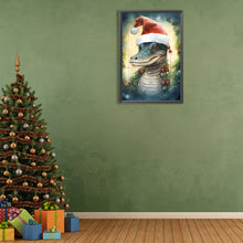 Load image into Gallery viewer, Diamond Painting - Full Round - Christmas crocodile (40*60CM)
