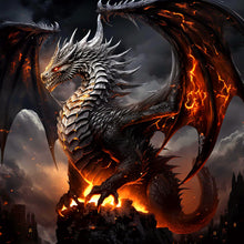 Load image into Gallery viewer, Diamond Painting - Full Round - black dragon (30*30CM)
