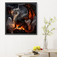 Load image into Gallery viewer, Diamond Painting - Full Round - black dragon (30*30CM)
