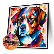 Load image into Gallery viewer, Diamond Painting - Full Round - Serious dog with oil paint elements (30*30CM)
