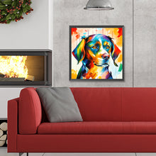 Load image into Gallery viewer, Diamond Painting - Full Round - Cute dog with oil paint elements (30*30CM)
