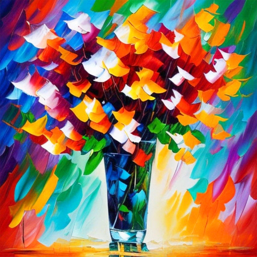 Diamond Painting - Full Round - Oil paint element vase (30*30CM)