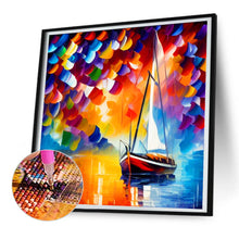 Load image into Gallery viewer, Diamond Painting - Full Round - Oil paint element sailing boat (30*30CM)
