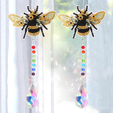 Load image into Gallery viewer, 2 PCS Bee Diamond Painting Hanging Ornament Suncatcher Crystal Painting Ornament
