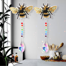 Load image into Gallery viewer, 2 PCS Bee Diamond Painting Hanging Ornament Suncatcher Crystal Painting Ornament
