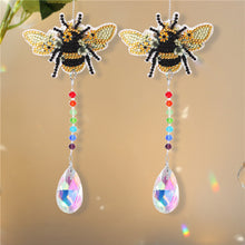 Load image into Gallery viewer, 2 PCS Bee Diamond Painting Hanging Ornament Suncatcher Crystal Painting Ornament
