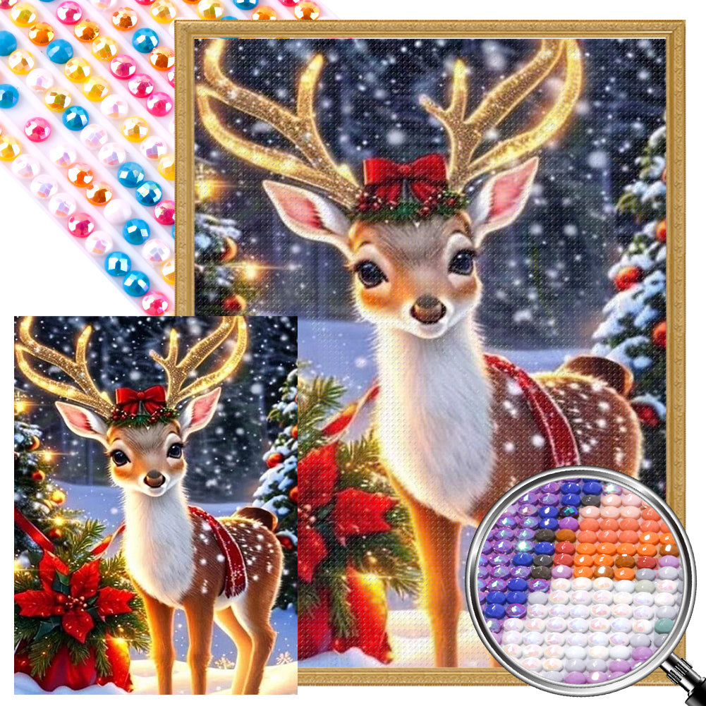 AB Diamond Painting - Full Round - Christmas deer (30*40CM)