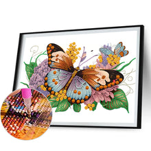 Load image into Gallery viewer, Diamond Painting - Partial Special Shaped - flowers butterflies (40*30CM)
