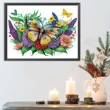 Load image into Gallery viewer, Diamond Painting - Partial Special Shaped - flowers butterflies (40*30CM)
