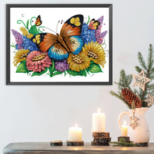Load image into Gallery viewer, Diamond Painting - Partial Special Shaped - flowers butterflies (40*30CM)
