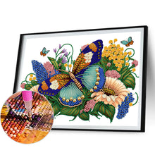 Load image into Gallery viewer, Diamond Painting - Partial Special Shaped - flowers butterflies (40*30CM)
