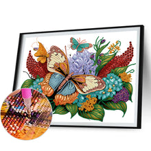 Load image into Gallery viewer, Diamond Painting - Partial Special Shaped - flowers butterflies (40*30CM)
