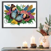 Load image into Gallery viewer, Diamond Painting - Partial Special Shaped - flowers butterflies (40*30CM)
