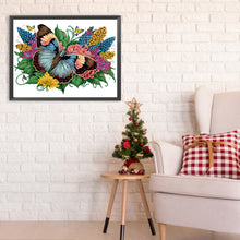 Load image into Gallery viewer, Diamond Painting - Partial Special Shaped - flowers butterflies (40*30CM)
