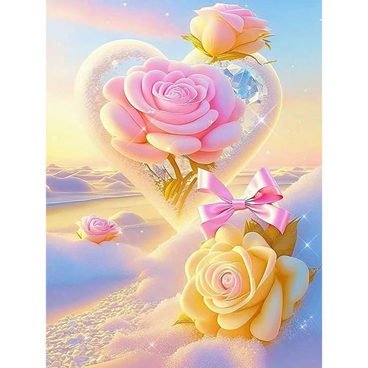 Diamond Painting - Full Round - Dream beach and love crystals and flowers (30*40CM)