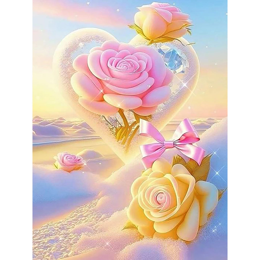 Diamond Painting - Full Round - Dream beach and love crystals and flowers (30*40CM)