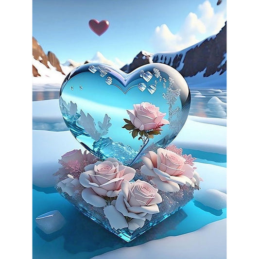 Diamond Painting - Full Round - Dream beach and love crystals and flowers (30*40CM)