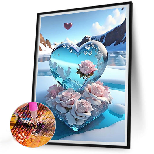 Diamond Painting - Full Round - Dream beach and love crystals and flowers (30*40CM)