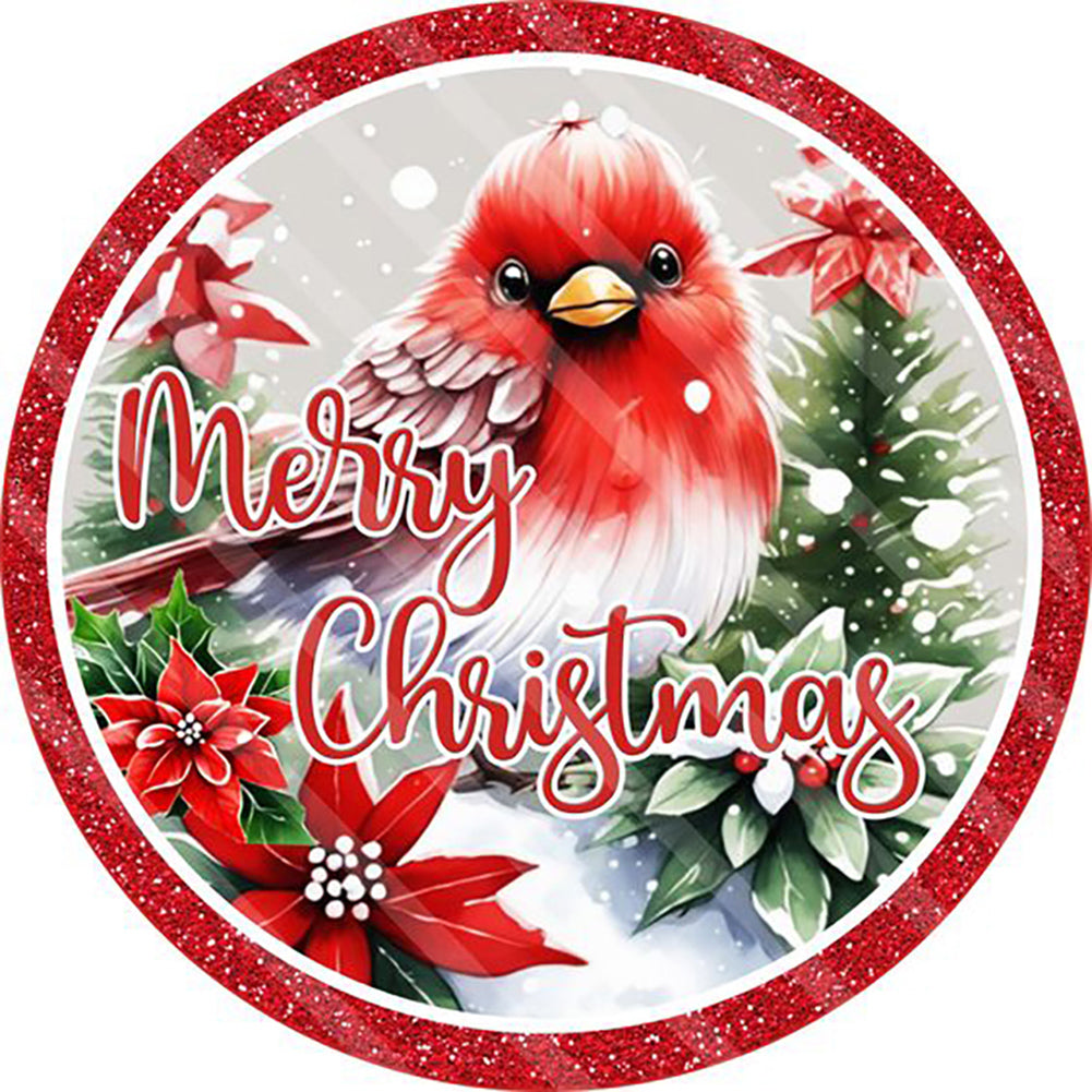 Diamond Painting - Full Round - Merry Christmas cardinal (30*30CM)