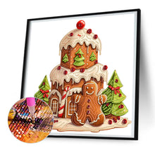 Load image into Gallery viewer, Diamond Painting - Partial Special Shaped - Christmas gingerbread cookie house (30*30CM)
