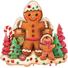 Load image into Gallery viewer, Diamond Painting - Partial Special Shaped - Christmas gingerbread cookie house (30*30CM)

