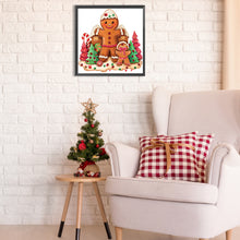 Load image into Gallery viewer, Diamond Painting - Partial Special Shaped - Christmas gingerbread cookie house (30*30CM)
