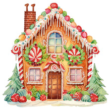 Load image into Gallery viewer, Diamond Painting - Partial Special Shaped - Christmas gingerbread cookie house (30*30CM)
