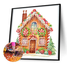 Load image into Gallery viewer, Diamond Painting - Partial Special Shaped - Christmas gingerbread cookie house (30*30CM)

