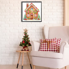 Load image into Gallery viewer, Diamond Painting - Partial Special Shaped - Christmas gingerbread cookie house (30*30CM)
