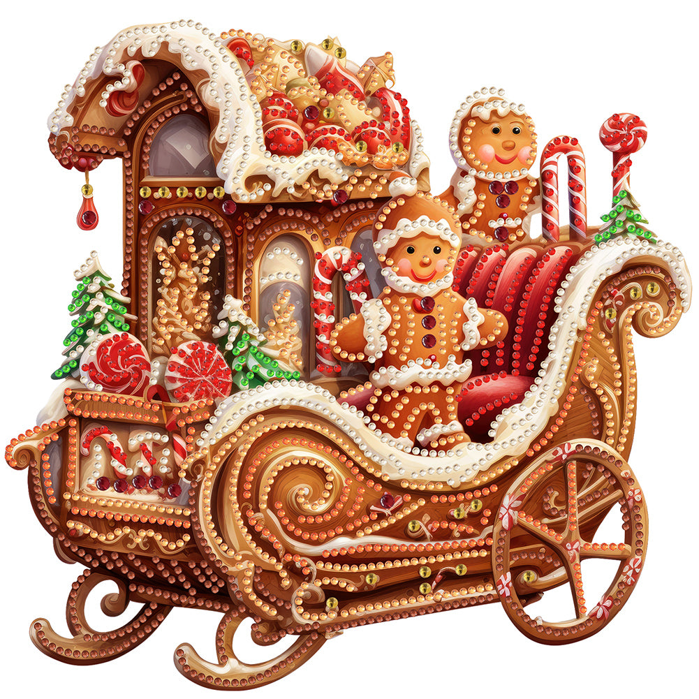 Diamond Painting - Partial Special Shaped - Christmas atmosphere car (30*30CM)