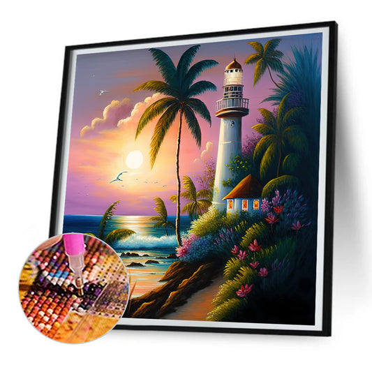 Diamond Painting - Full Round - seaside lighthouse (30*30CM)