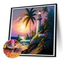 Load image into Gallery viewer, Diamond Painting - Full Round - seaside lighthouse (30*30CM)
