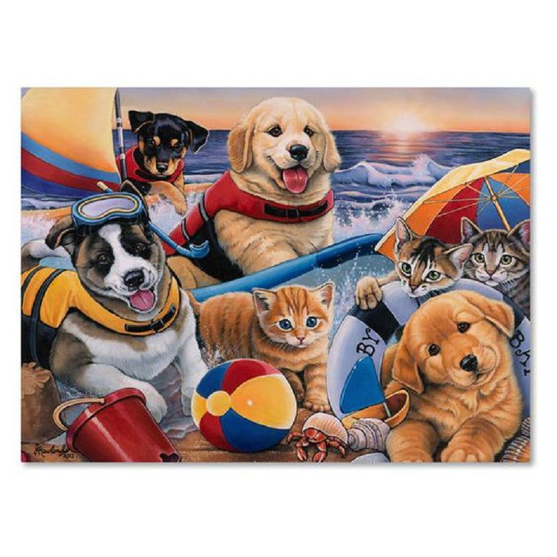Diamond Painting - Full Square - Kittens and puppies (40*30CM)