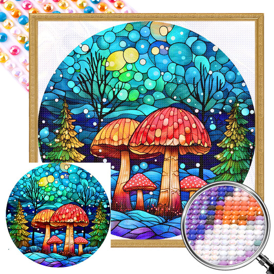 AB Diamond Painting - Full Round - Glass Art Fantasy Mushroom Painting (40*40CM)