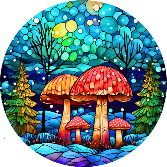 AB Diamond Painting - Full Round - Glass Art Fantasy Mushroom Painting (40*40CM)