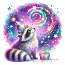 Load image into Gallery viewer, Diamond Painting - Full Round - shiny animal raccoon (30*30CM)
