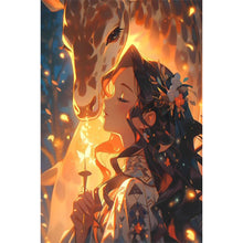 Load image into Gallery viewer, Diamond Painting - Full Round - girl and deer (40*60CM)
